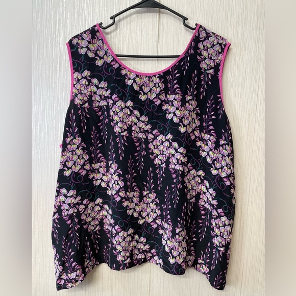 Bob Mackie Black & Pink Floral 100% Silk Dress Size 3X - Picture 1 of 4